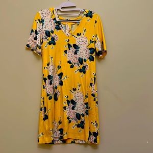 Draper James Yellow Floral Cotton Dress